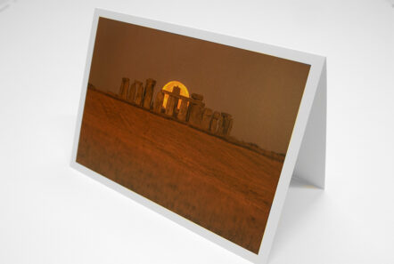Greetings Card - 'Stonehenge Full Moonset - Stonehenge'