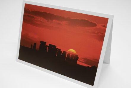 Greetings Card - 'Red Sunset at Stonehenge'