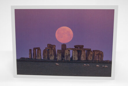 Greetings Card - 'Pink Moonset at Stonehenge' - Image 4