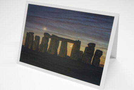 Greetings Card - 'Stonehenge with Venus and the Crescent Moon'