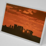 Greetings Card - 'Sun Setting behind Stonehenge'