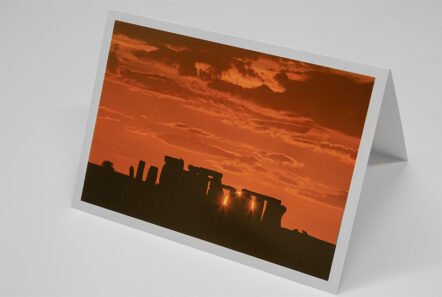 Greetings Card - 'Sun Setting behind Stonehenge'