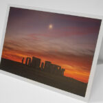 Greetings Card - 'Crescent Moon over Stonehenge at Sunset'