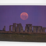 Greetings Card - 'Full Moon setting behind Stonehenge' Sept24