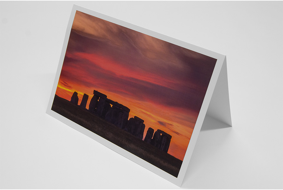 Greetings Card - 'Stonehenge Sunset from over the A303'